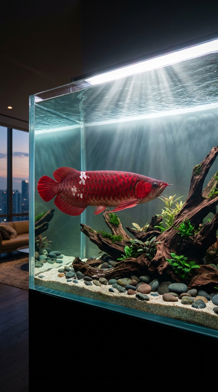 赤血高端红龙鱼养护全景指南:AI龙鱼通引领的智慧水族实战路径